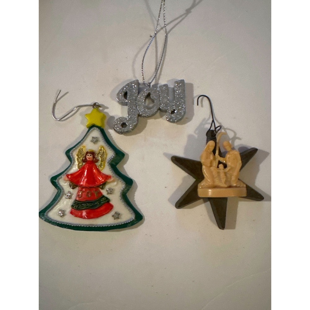 UnbrChristmas Ornament Lot Multicolor Good Nativity Angel Joy